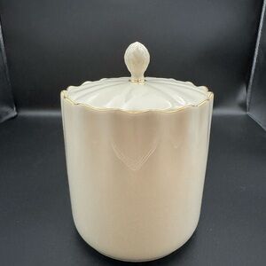 Rare Vintage Lenox Special Cookie Barrel Canister w/ 24k Gold trim
